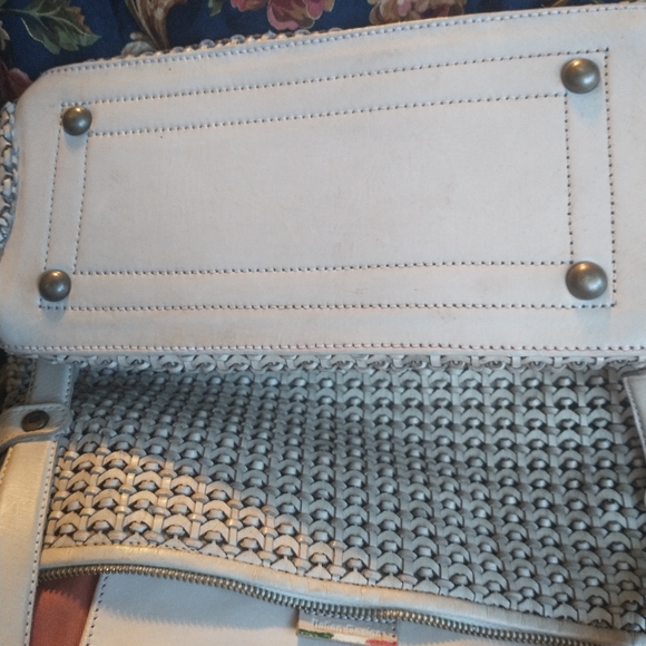 AMAZING GIORGIO DEL RE INTERWOVEN LEATHER HANDBAG - Picture 13 of 13